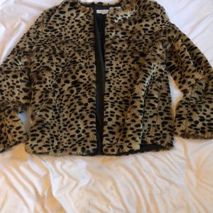 Animal print cozy jacket